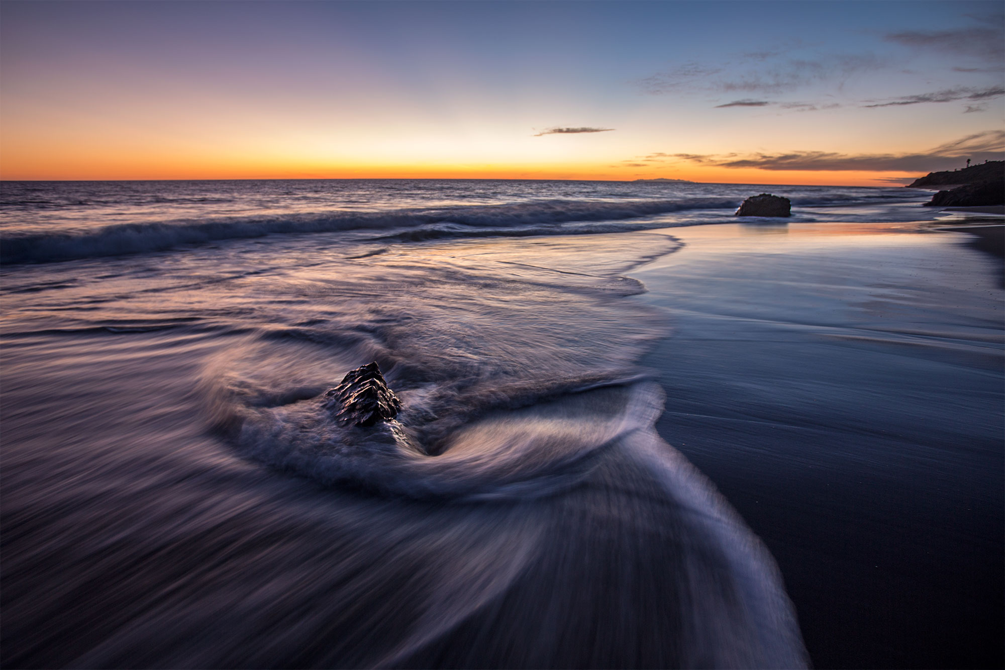 Leo Carillo Beach at sunset