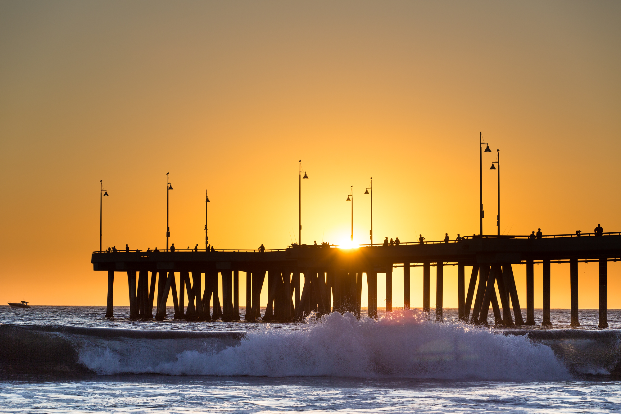 Sunset at Venice Beach Pier, California