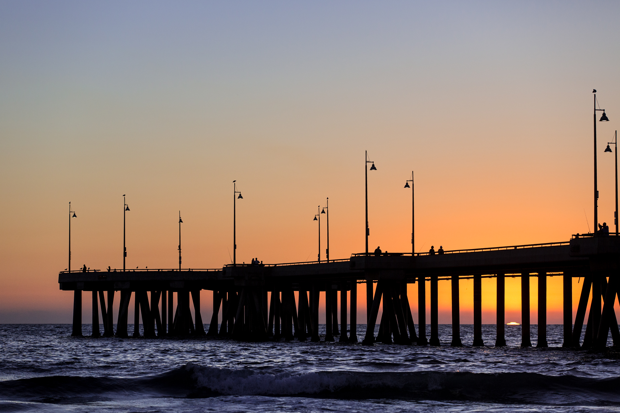 Sliver of a sunset at Venice Beach Pier