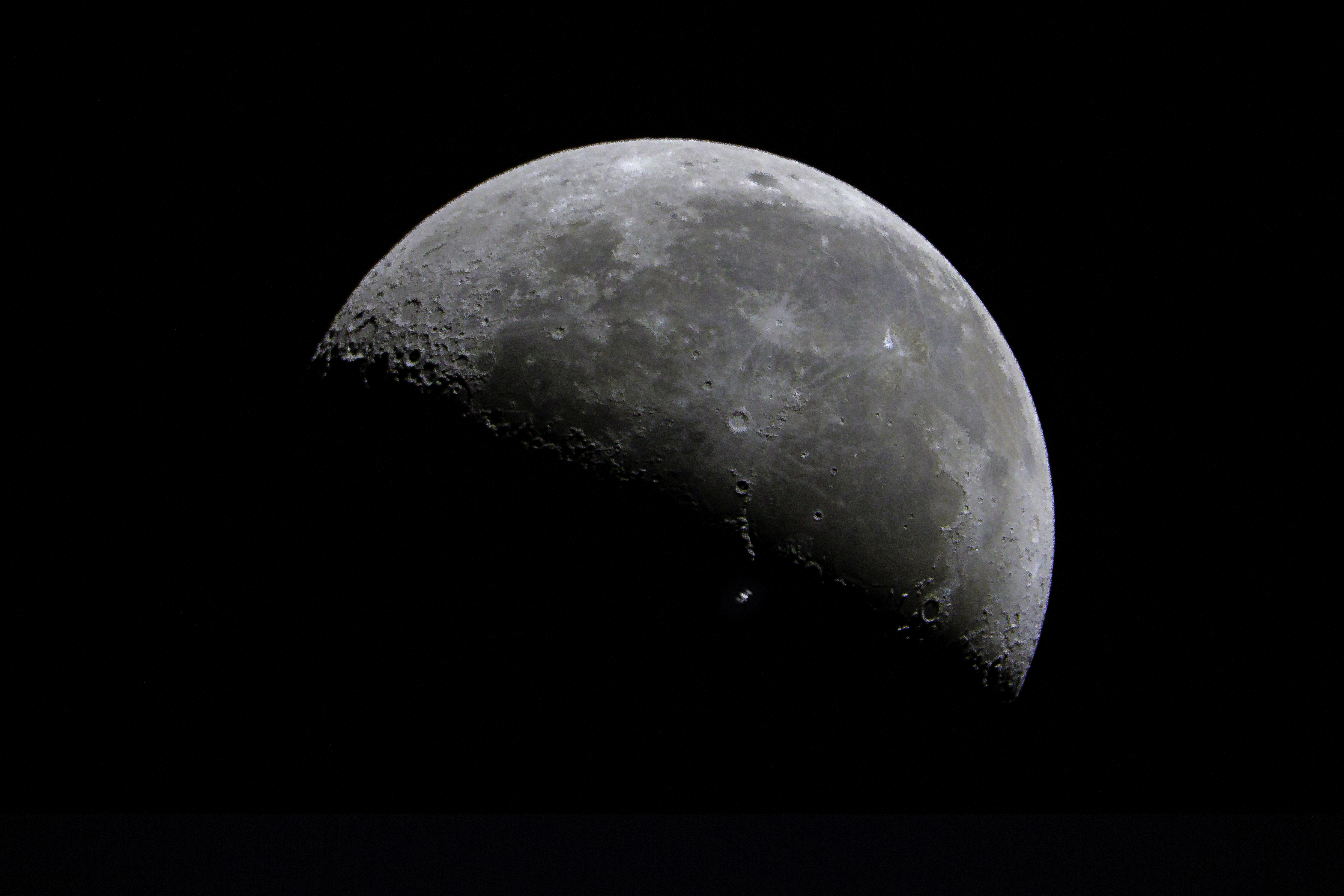 Single frame of the ISS lunar transit