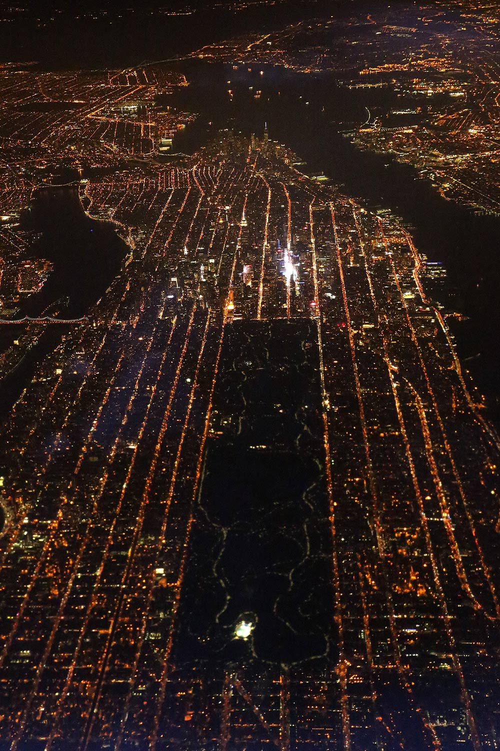 Manhattan from above at night