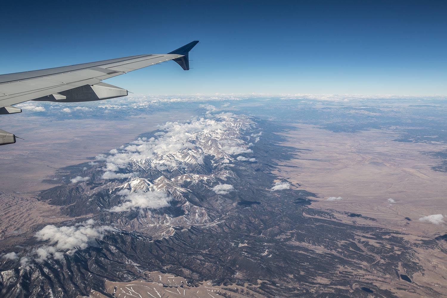 Mountains in Arizona from airplane